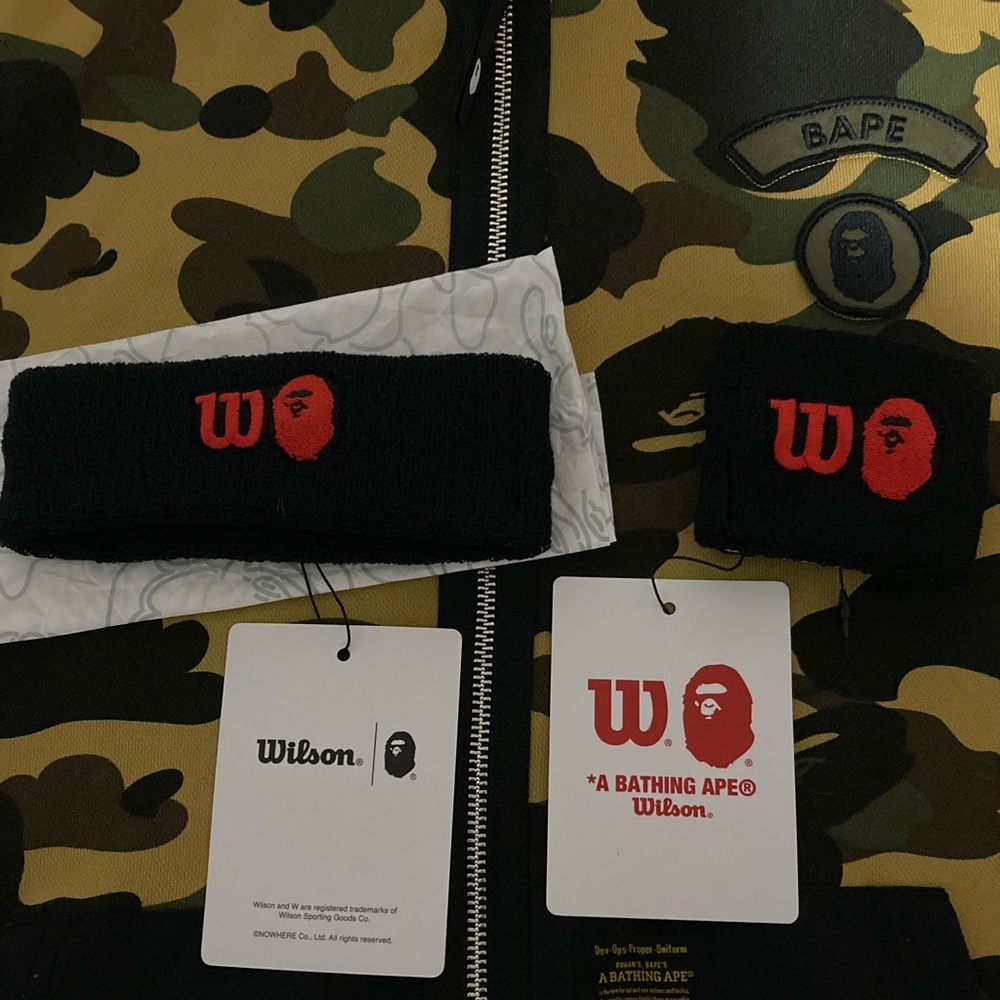 A Bathing Ape x Wilson Headband & Wristband NWT’s